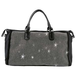 Black Duffle Bag Silver Studded Travel Gym Bag Silver Bling Activewear